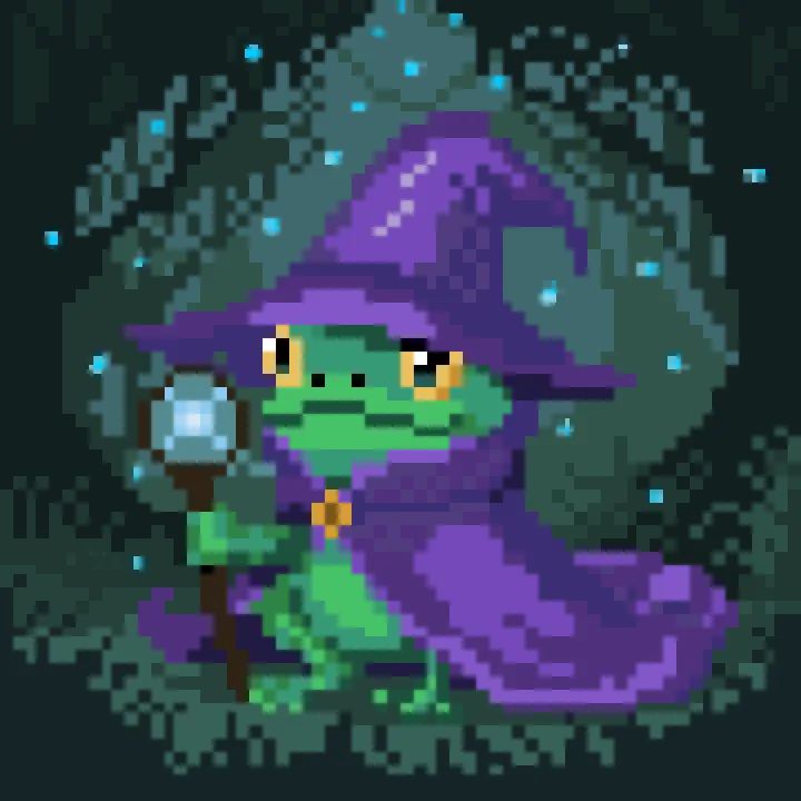 Pixel frog artwork