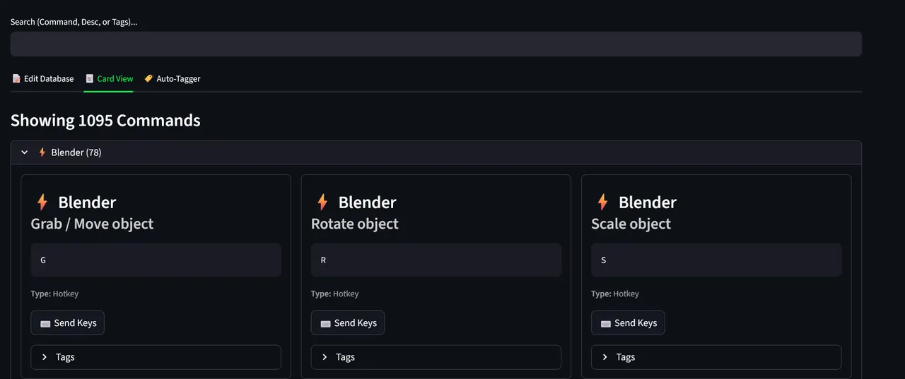 CommandDB visual dashboard screenshot